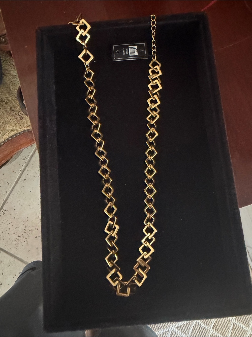 Gold Geometric Link Necklace -Designer Talidara